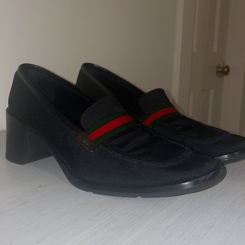 Gucci Heeled Moccasinos (never worn)
